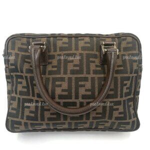 Authentic FENDI Zucca FF Logo Monogram Brown Bag